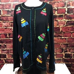 Michael Simon lite Christmas tree cardigan jacket